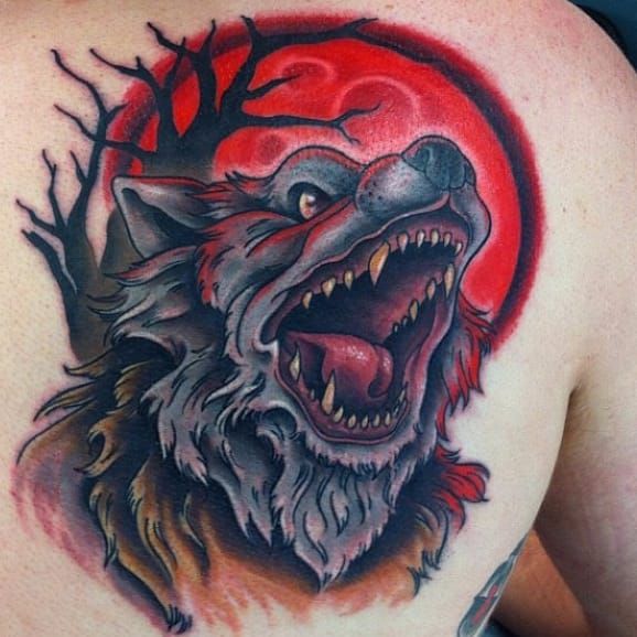 100 Moon Werewolf Shoulder Tattoo Design png  jpg 2023