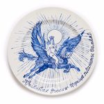 Original, single edition porcelain plate, based off of Russian Prison Tattoos, by Valeria Monis. #ValeriaMonis #RussianPrisonTattoo #PrisonTattoos #ArtShare #Porcelain #Artist