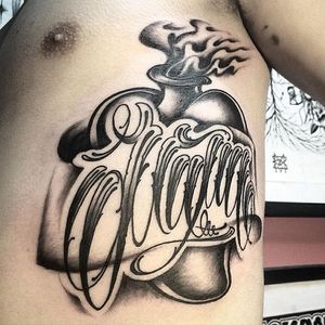 Lettering Tattoo by Stanislav Gromov #lettering #customlettering #blackwork #StanislavGromov