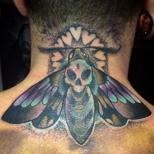 Moth tattoo by Lord Montana Blue #bug #moth #skull #pupal #newschool #neotraditional #newschoolbug #neotraditionalbug #LordMontanaBlue