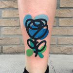 Destructured rose tattoo by Mattia Mambo #MattiaMambo #rose #bluerose #flower #graphic
