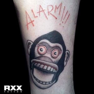 Jolly Chimp Tattoo by RXX Tattoo #JollyChimp #toytattoos #childhood #traditional #RXXTattoo