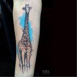 Giraffe tattoo by Matty Nox #MattyNox #watercolor #giraffe