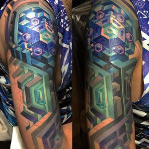 Pattern Tattoo by Mike Cole #pattern #patterntattoo #biomechanical #biomechanicaltattoo #biomech #scifi #scifitattoo #techtattoo #3D #MikeCole