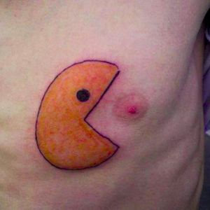 Pacman eating a nipple? We're into it! #pacman #nipple