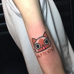 Linework tattoo by Popo. #Popo #linework #doodle #southkorean #simple #cat