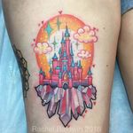 Crystal castle tattoo by Rachel Baldwin. #Rachel Baldwin #girly #pastel #cute #crystal #castle #pink