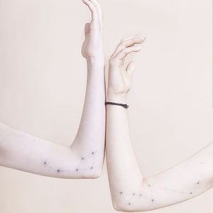 Matching constellation tattoos. #couple #matching #dotwork #dots #pointillism #stars #constellation #SailorRaffy