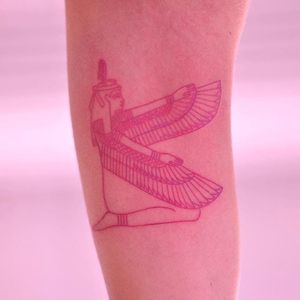 Pink tattoo by Mirko Sata. #MirkoSata #isis #egyptian #goddess
