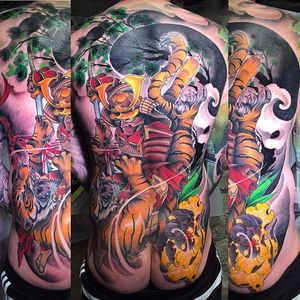 Samurai Tiger Tattoo by Jay Marceau #samuraitiger #samuraitigertattoo #neotraditional #neotraditionaltattoo #neotraditionaltattoos #neotraditionalartist #bestattoos #boldtattoos #JayMarceau