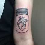 Heart Jar Tattoo by Claire Dietrich Faulhaber #jar #jartattoo #jartattoos #creativetattoo #inspiration #inspiringtattoos #ClaireDietrichFaulhaber