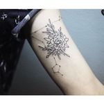 Pisces constellation tattoo by Vlada Shevchenko via Instagram @v.shevchenko_ #blacktattoo #dotwork #blackwork #graphic #constellationtattoo #constellation #minimalism #pisces