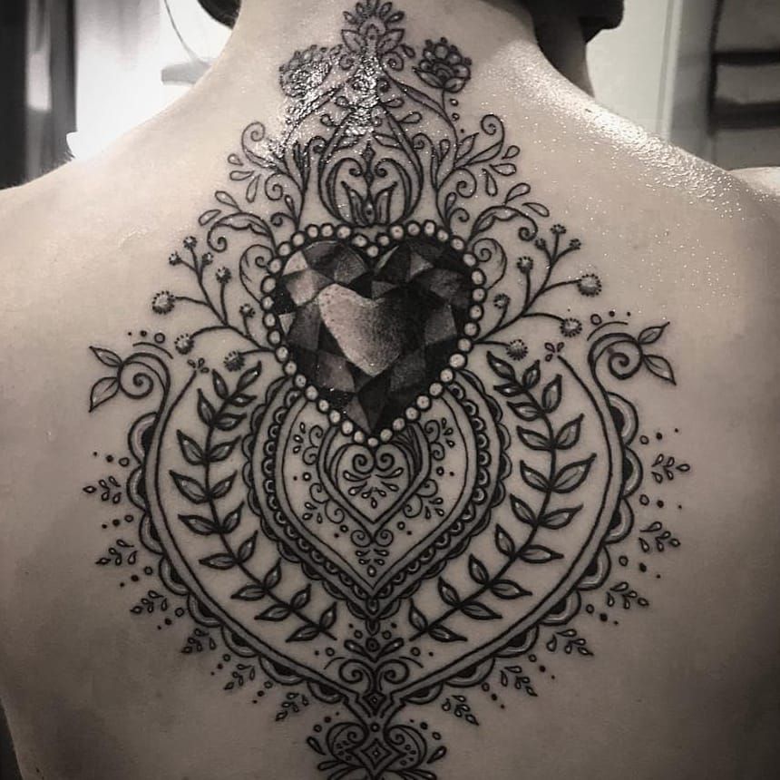 filigree heart tattoo
