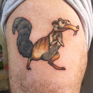 Ice Age tattoo by Christian Bjerring. #squirrel #movie #iceage #animation #prehistoric