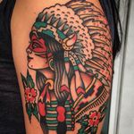 A ravishing Native American lady head via  Mike Suarez (IG— suarezism). #ladyheads #MikeSuarez #pinups #traditional
