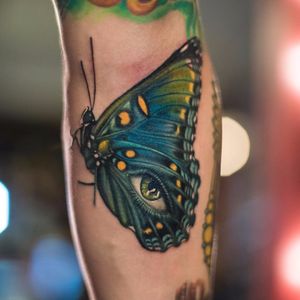 All Seeing Butterfly Eye by Megan Massacre #meganmassacre #color #realism #realistic #hyperrealism #surreal #butterfly #eye #nature #insect #tattoooftheday