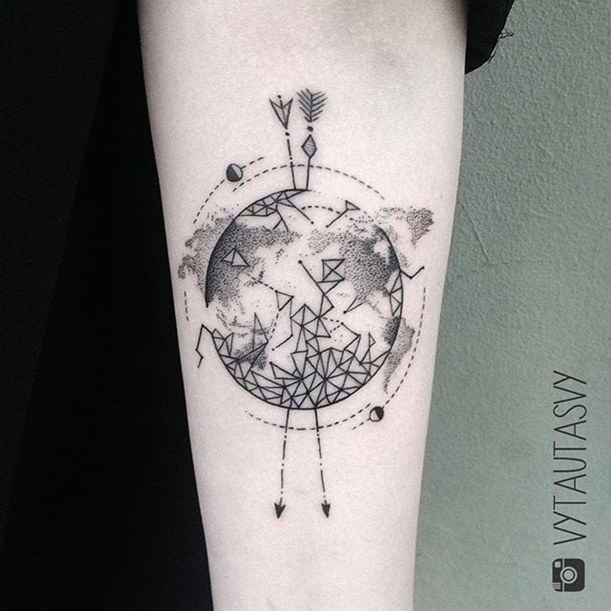 Tattoo uploaded by Xavier • Geometric earth tattoo by Vytautas Vy. # ...