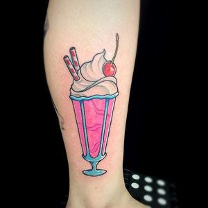 Milkshake with a cherry on top by Sampson Hurley. #neotraditional #cherry #milkshake #SampsonHurley