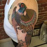 Pheasant Tattoo by @adamwarmerdam #pheasant #bird #animal #adamwarmerdam