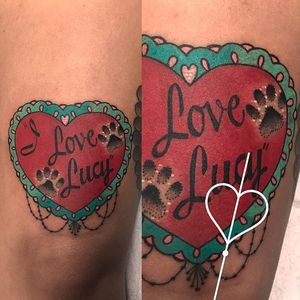 I Love Lucy tattoo by Sarai Tapia. #SaraiTapia #heart #tvshow #vintage #LucilleBall