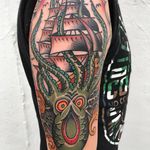 Sea monster by Jhon Rodriguez (via IG -- jhonrodriguez) #JhonRodriguez #seamonster #seamonstertattoo