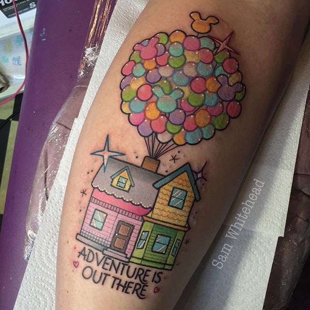 Depiction Tattoo Gallery  Tattoos  Color  House  Balloons  Up Tattoo