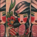 Tattooed Sailor Girl Tattoo by Perelyakina Elizaveta #sailorgirl #sailorgirltattoo #tattooedsailorgirl #tattooedsailorgirltattoo #tattoosintattoos #traditional #nautical #pinup #LizaPerelyakina