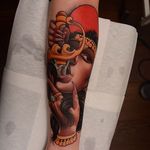 Sword Swallower Tattoo by Jacob Wiman #SwordSwallower #NeoTraditional #NeoTraditionalTattoos #NeoTraditionalArtist #BoldTattoos #JacobWiman