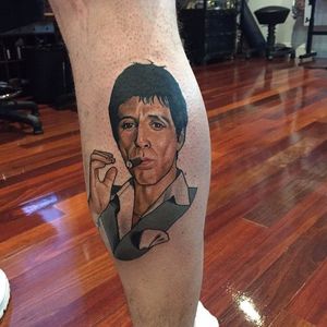 Tony Montana Tattoo by Dan Molloy #Scarface #TonyMontana #gangster #gangsters #portrait #DanMolloy