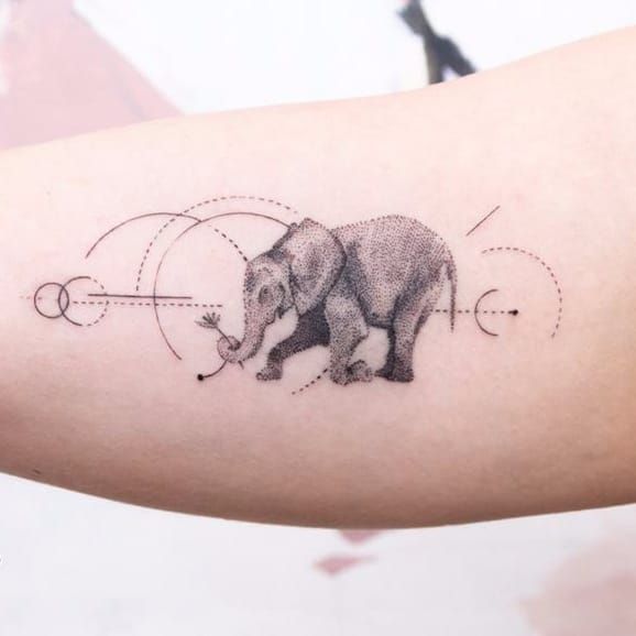 Tiny Elephant Temporary Tattoo  small elephant tattoo  outline elephant  tattoo  fine line tattoo