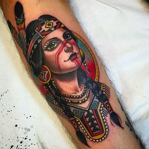 Beautiful Native Lady Tattoo por Xam @XamTheSpaniard #Xam #XamtheSpaniard #Beautiful #Native #Indian #Girl #Lady #Traditional #sevendoorstattoo #London