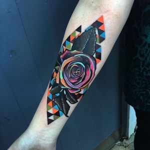 Tattoo by Little Andy #rose #rosetattoo #rosetattoos #abstractrose #contemporaryrose #surrealrose #surrealtattoo #moderntattoo #AndrewMarsh #LittleAndy