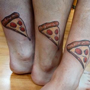 For siblings who are pizza lovers #siblingtattoo #brother #sister #pizza #matchingtattoos