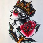 Gorgeous painting by Bailey Tattooer #BaileyTattooer #painting #lady #rose #crown