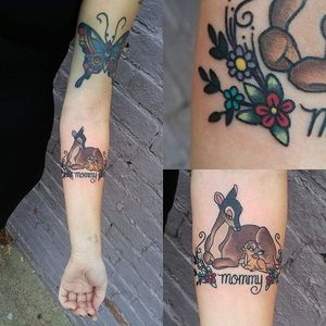 Bambi tattoo by Viktoria Kurz. #mom #bambi #waltdisney #disney #deer #fawn