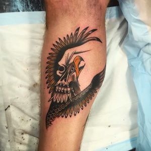 Cool optical illusion Eagle and Skull Tattoo by James McKenna via Instagram @J__Mckenna #JamesMcKenna #Traditional #Neotraditional #Opticalillusion #Fremantle #WesternAustralia #Eagle #Skull