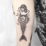 Mermaid Tattoo by @Hugotattooer #Hugotattooer #Black #Blackwork #Linework #Lineworktattoos #Blackworktattoos #Blacktattoos #Seoul #Korea #Mermaid