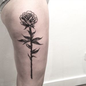Black flower tattoo by Faust Ink #black #flower #Faustink #blackflower