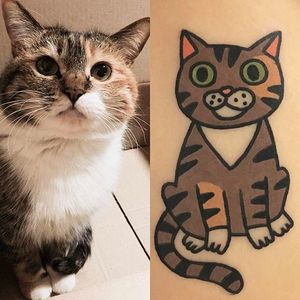 Cat Tattoo by Jiran @Jiran_Tattoo #JiranTattoo #Pet #PetTattoo #Neotraditional #Seoul #Korea #Cat