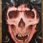 A reaper bordered by other reapers by Justin Weatherholtz (IG—justinweatherholtz). #artshow #fineart #Goodbye #JustinWeatherholtz #KingAvenueTatoo #reaper