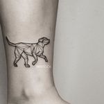 Dog tattoo by Fin T. #FinT #malaysia #geometric #animal #origami #pointillism #dotwork #dog