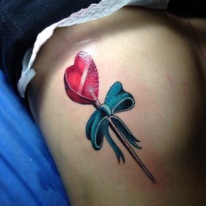 Nice dimensional design, by Santiago Buriticá #SantiagoBuriticá #lollipoptattoo #dimensions #ollipop #candy