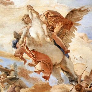 Giovanni Battista Tiepolo's painting of Bellerophon riding Pegasus. #fineart #GiovanniBattistaTiepolo #Pegasus