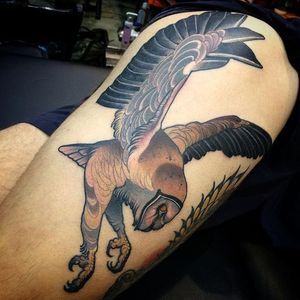 Owl tattoo by Jeff Snow. #neotraditional #bird #owl #JeffSnow