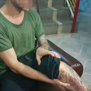 Italian tourist who was deported because of his tattoos.