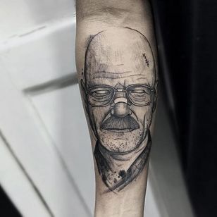 Tatuaje de Heisenberg por Felipe Mello #heisenberg #breakingbad #watercolor #sketch #watercolorsketch #watercolorartist #brazilianartist #FelipeMello