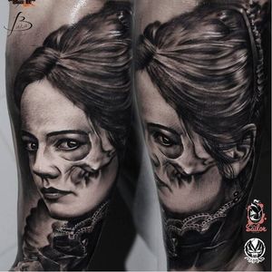 Epic Vanessa Ives tattoo by Marek Maras Rydzewski #pennydreadful #MarekMarasRydzewski #vanessaives #blackandgrey