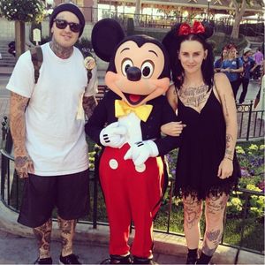 Talented tattoo artist Bobby Dunbar with his girlfriend at Disneyland #tattooartist #bobbydunbar #disneyland #neotraditional