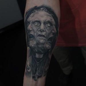 Healed demon tattoo by Edgar Ivanov. #healed #healedtattoo #realism #blackandgrey #blackandgreyrealism #EdgarIvanov #demon #possessed