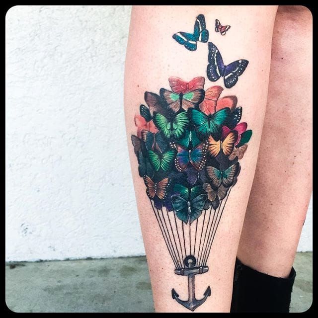 Tattoo uploaded by Xavier  Anchor  butterflies tattoo by Cara Massacre  CaraMassacre Texas anchor butterfly  Tattoodo